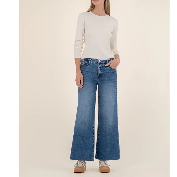 Kut from the Kloth Denim - Kut From The Kloth High Rise Fab Ab Meg Wide Leg Medium Wash Jeans 00 New W Tags